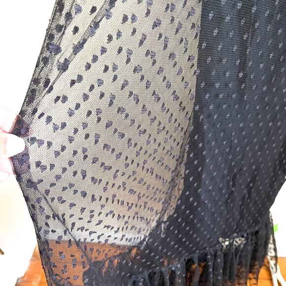 Vintage Vera Hicks Whimsigoth Lace Ruffle Dress Size M Black Sheer Vamp Fairy - Picture 9 of 10